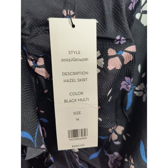 Veronica Beard NEW Womens Size 14 Hazel Skirt Silk Floral Printed Ruffle Drape - Picture 8 of 9